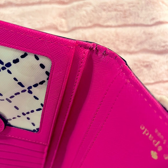 Kate Spade New York Hot Pink Saffiano Leather Snap Bifold Wallet (GUC) - Picture 12 of 12